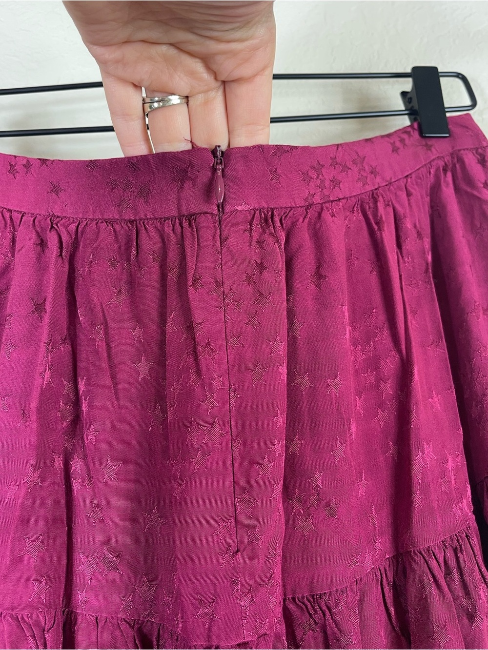 STAUD Leo Star Tiered Maxi Skirt Raspberry Size 12 Large - Picture 5 of 8